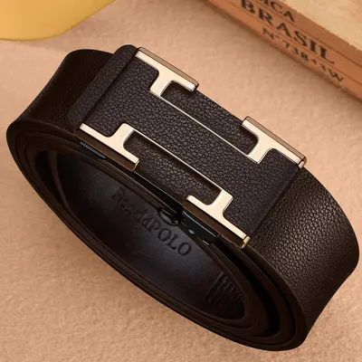 Men's genuine cowhide belt with automatic buckle - 12
