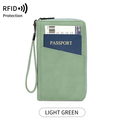 RFID korumalı pasaport cüzdanı, çok bölmeli seyahat çantası - 10