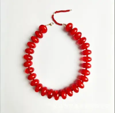 Acrylic Colorful Gradient Beaded Necklace, Casual Fashion Accessory - 9