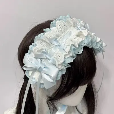 Lolita Hairpin Lace Ribbon Bow Handmade DIY Accessory