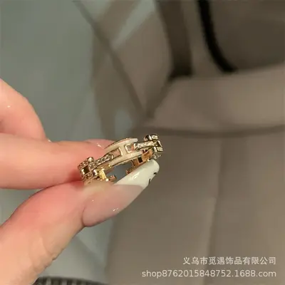 字母H戒指珐琅轻奢高级感开口2025新款爆款小众设计独特小指环女 - 8