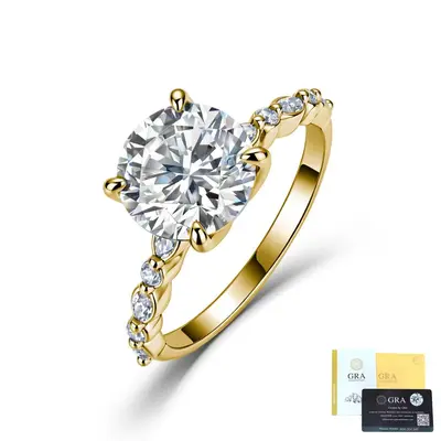 S925 Sterlingsilber-Ring mit 3 Karat Moissanit, Vierkrallen-Verlobungsring - 7