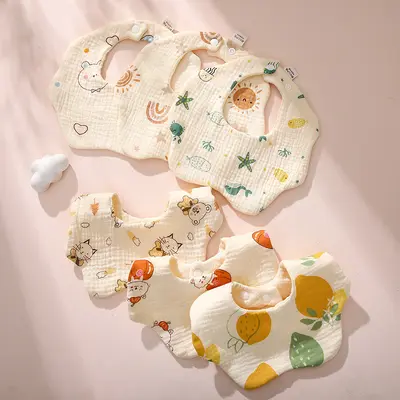 Saliva towel type A baby bib pure cotton gauze soft adjustable wholesale baby supplies child bib - 7