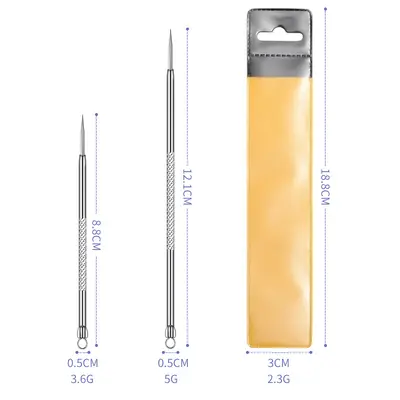 Edelstahl-Mitesser-Entferner-Set, Doppelkopf - 3