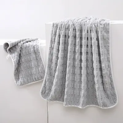 Jinmian bamboo towel set, water absorbent, quick drying, coral fleece - 10