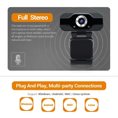 USB ağ kamerası, HD 1080P, web cam - 6