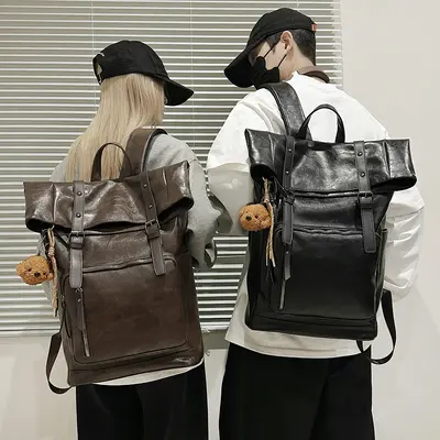 Large Capacity Men's Student Backpack and Casual Travel Bag - 1