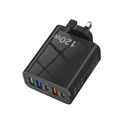 120W Çoklu Port Şarj Cihazı 3USB+2PD Hızlı Şarj Başlığı US/EU/UK Standartları Çok Fonksiyonlu Şarj Adaptörü - 11