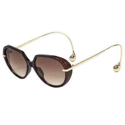 Women's Large-Frame Pilot Sunglasses, UV Protection, Slimming Design - 13