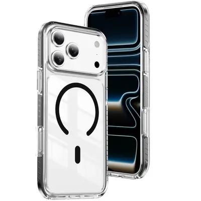 适用于iPhone17Pro Max新品透明磁环手机壳16晶盾彩条防摔盔甲壳 - 7