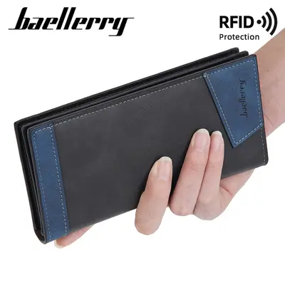 baellerry Men's Long Wallet, Multi-Card Slots, Zipper - 6