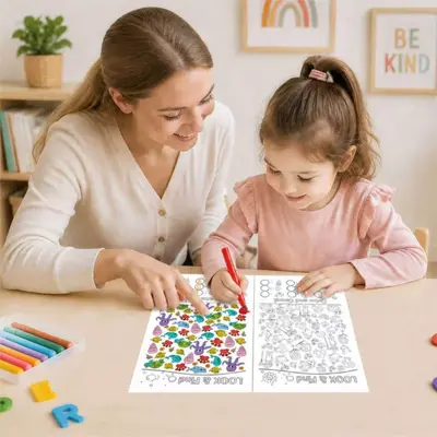 Look and Find Activity Book for Children Aged 3-8, Observation Training - 4