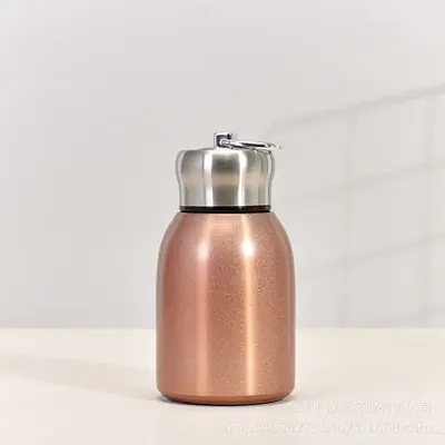 Mini Stainless Steel Thermos Cup 304 with Carry Ring, Portable Outdoor Water Bottle - 10