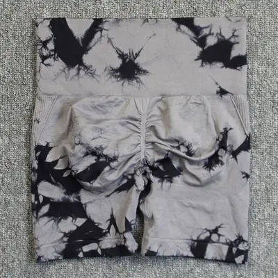 Nahtlose Smiley-Batik-Yogaleggings, hohe Taille, Pfirsich-Po-Effekt - 8