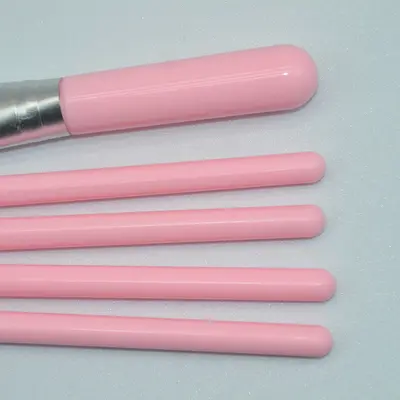 Pembe 5 parçalı makyaj fırçası seti, göz farı fırçası, dudak fırçası, makyaj fırçası, beş parçalı fırça seti, güzellik kapatıcı allık