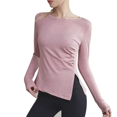 Women's Plus Size Long-Sleeve Quick-Dry Breathable Stretch Yoga Top - 5