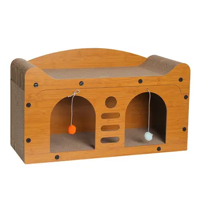 Vertical Cat Scratcher Board and Cat Nest, Wear-Resistant, All-Season Use - 9