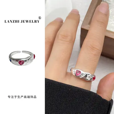 Lanzi 925 Silver Women's Ring Korean Design Adjustable - 9