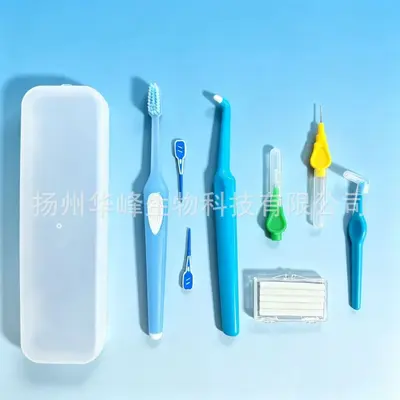 Orthodontic cleaning kit, protective wax, toothbrush, floss, 8-piece