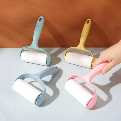 Lint roller drum, tear-off adhesive