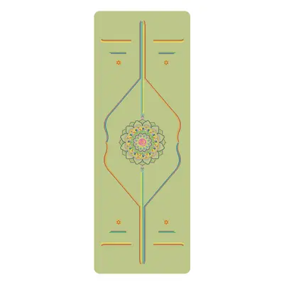 Rainbow PU Yoga Mat, Natural Rubber, Non-Slip with Alignment Lines - 5
