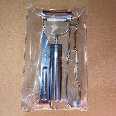 Mutfak sebze rendesi 3'lü set, paslanmaz çelik, peeler ve tıraş makinesi - 9