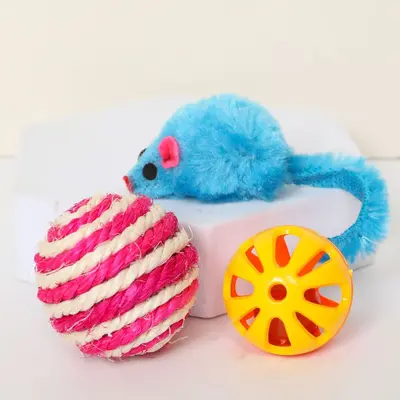 Cat Teaser Toy Set with Laser Pointer and Catnip Ball for Self-Play Training - 7