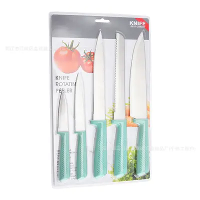 Export Stock Kitchen Knife Set Stainless Steel Knives Double-Sided Water-Absorbing Fruit Knife Peeler Combination Knife Set - 11