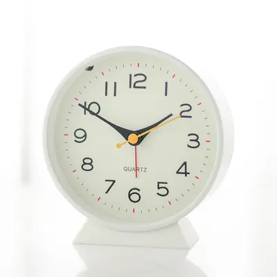 Minimalist Metal Small Alarm Clock with Night Light and Silent Movement - 7
