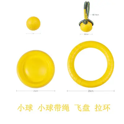 EVA Dog Toy Set with Floating Frisbee and Tug Ring - 5