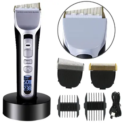 Electric Hair Clipper for Home and Salon Use with Angled Head