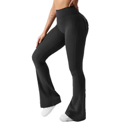 Cepli Kalça Kaldırıcı Yoga Pantolonu, Kadın Çan Paça Fitness Tayt - 6