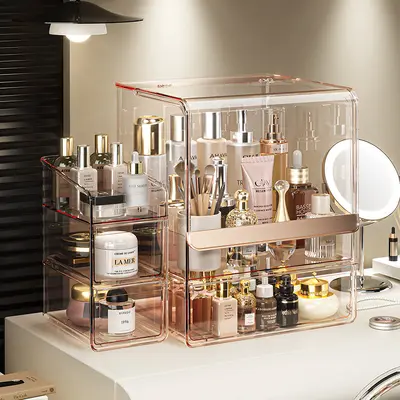 Acrylic cosmetic storage box desktop dustproof - 2