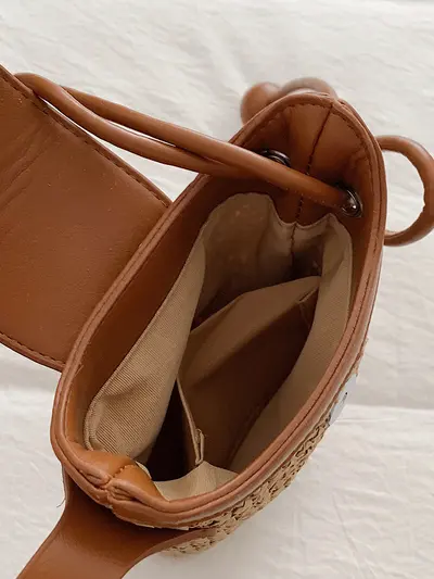 Women's Bucket Bag, Single Shoulder Crossbody, Solid Color