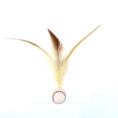 Elastic Feather Ball Cat Toy, Self-Play Interactive Cat Teaser - 8