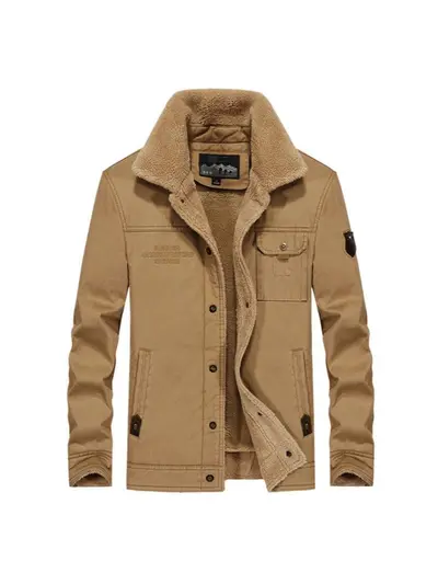 2025 Men's Velvet Autumn and Winter Thick Cotton-Padded Jackets for Middle-Aged and Elderly Men, New Men's Warm Casual Jackets, Men's Clothing