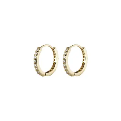 Women's Small Rhinestone Hoop Ear Clips Wearable While Sleeping