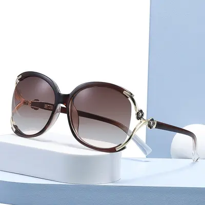 Polarized Women's Sunglasses for Round Faces, Large Frame, UV400 - 5