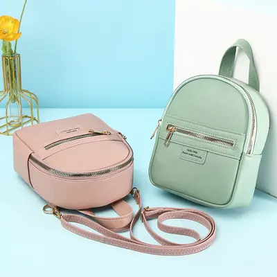 Senlina Women's Backpack, PU Leather Litchi Pattern
