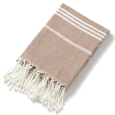 Best-selling cross-border polyester-cotton Turkish beach towel 90*180 with tassels yarn-dyed striped absorbent adult bath towel - 9