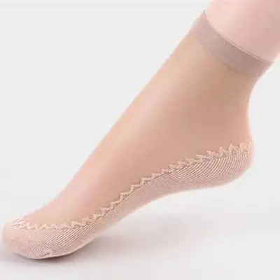 Women's Summer Short Socks, Thin, Non-Slip Cotton Sole - 7