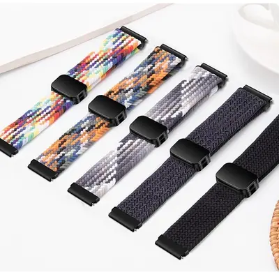 Apple Watch Naylon Örgü Kordon, Manyetik Toka, Huawei GT5 Uyumlu