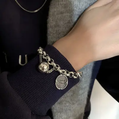 925 gümüş yıldız bilekliği, vintage stil - 10
