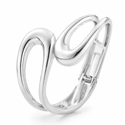 Beliebtes grenzüberschreitendes Armband Europa und Amerika, INS Minimalist unregelmäßiges Wellenmuster Schmuck Metall glänzendes Armband Frauenaccessoires - 13