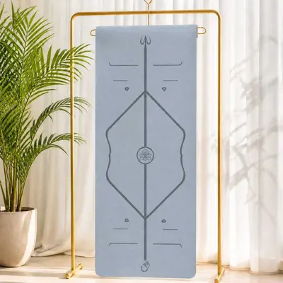 Kokos Lifli Yoga Matı PU 80cm Kaymaz Pozisyon Çizgili - 10