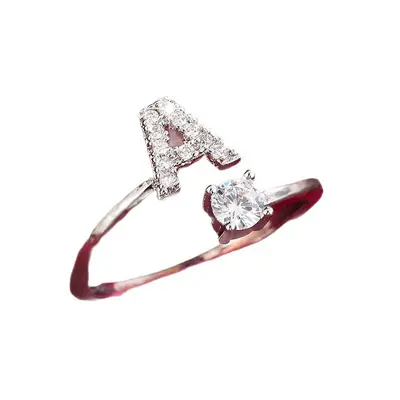 26 Letter Zircon Open Ring Women Micro-inlaid - 6