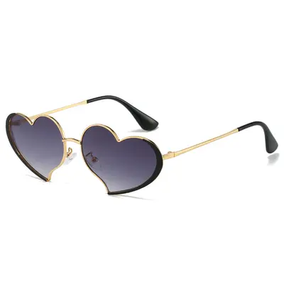 Damen-Sonnenbrille in Herzform, Metall, modisch - 7