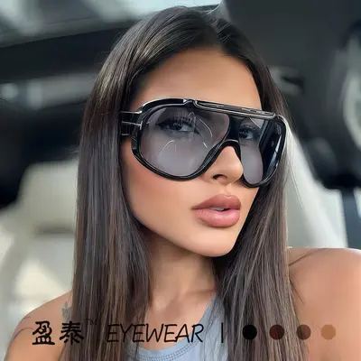 Large T-Frame Aviator Sunglasses, Unisex Fashion Style