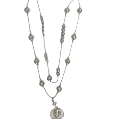 Perlenkette mit abnehmbarer Kette, stapelbar, hochwertiges Design