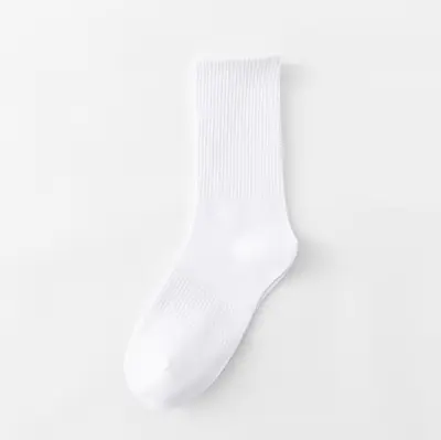 Zhuji Socken für Herren, mittelhoch bis hochschaft, schwarz/weiß, reine Baumwolle, atmungsaktiv, geruchshemmend, schweißabsorbierend, Sportsocken mit Frottee-Sohle für Frühling und Sommer - 7